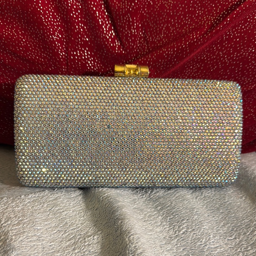 Elegant Silver Clutch with Gold Accents
